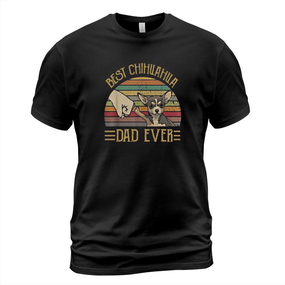 Best Chihuahua Dad Ever Retro Vintage Sunset T-Shirt Unisex