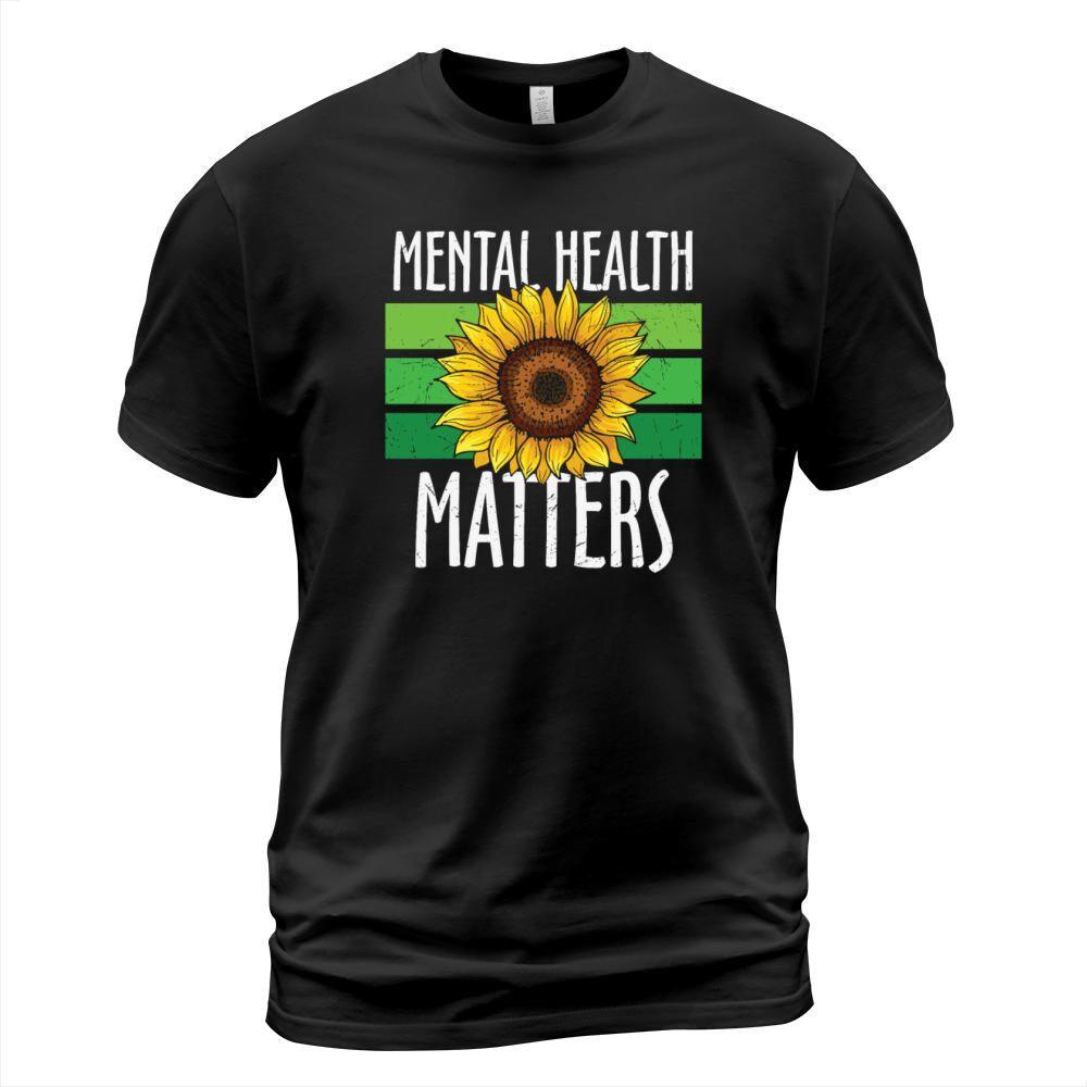 Mental Health Matters Green Sunflower T-Shirt Unisex
