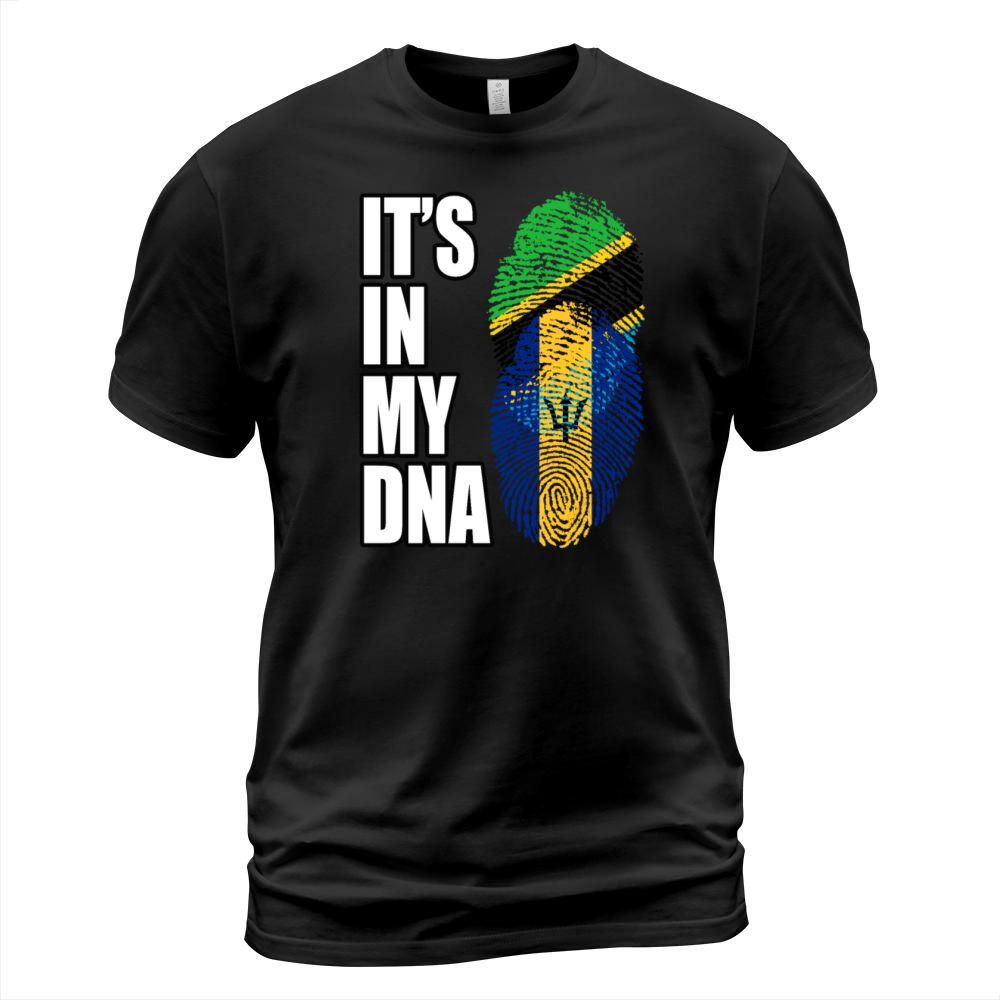 Tanzanian And Barbadian Vintage Heritage DNA Flag T-Shirt Unisex