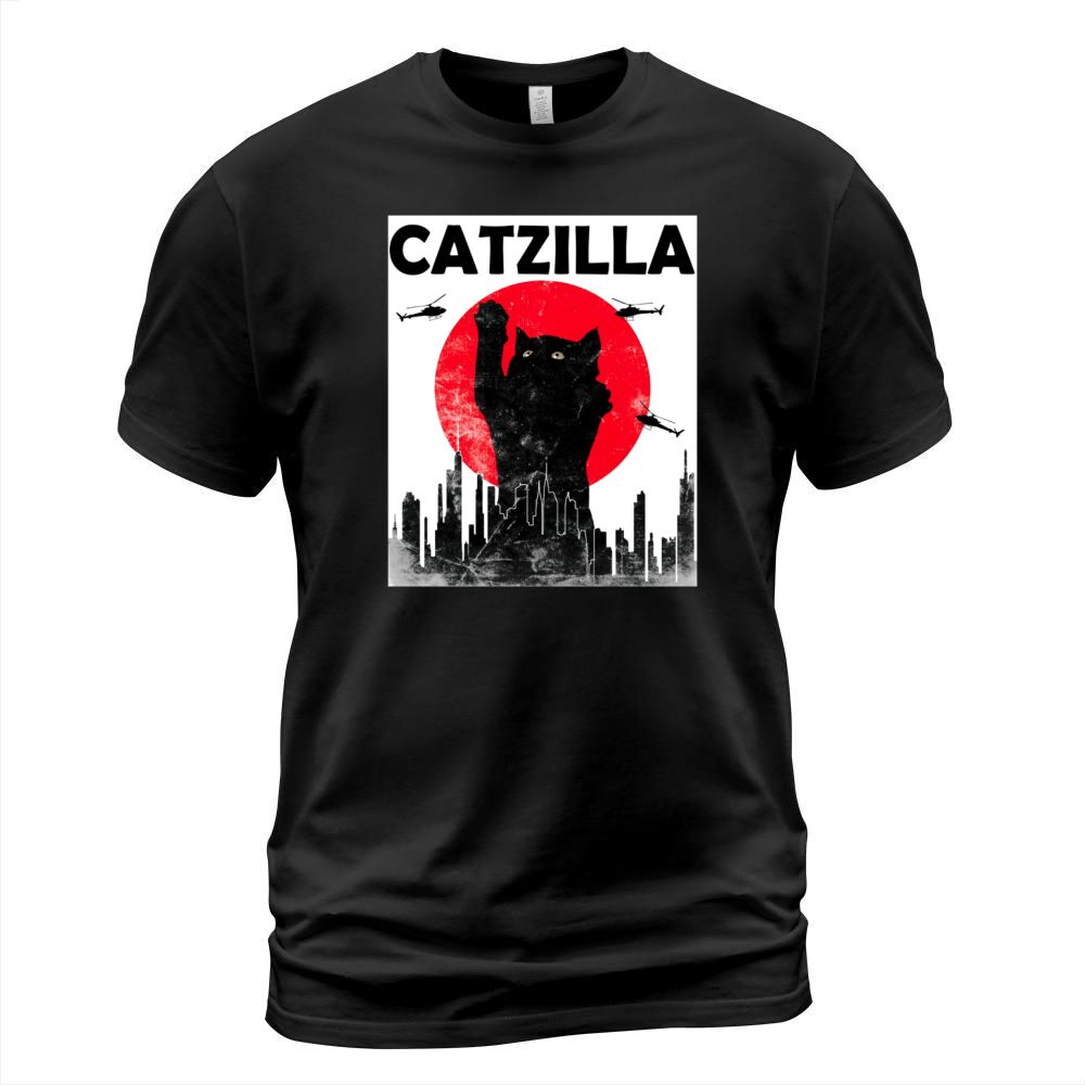 Official Vintage Catzilla Japanese Sunset Style Cat Kitten Lover shirt T-Shirt Unisex