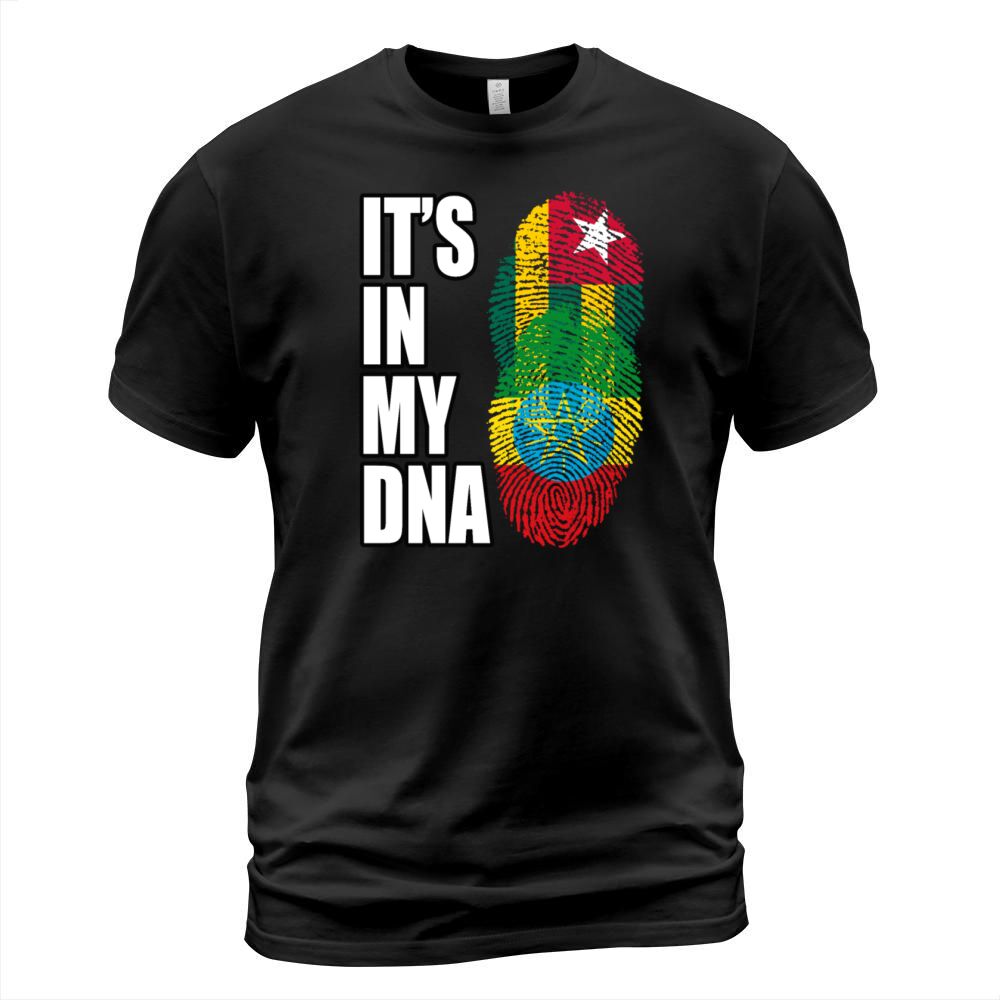 Togolese And Ethiopian Mix Heritage DNA Flag T-Shirt Unisex