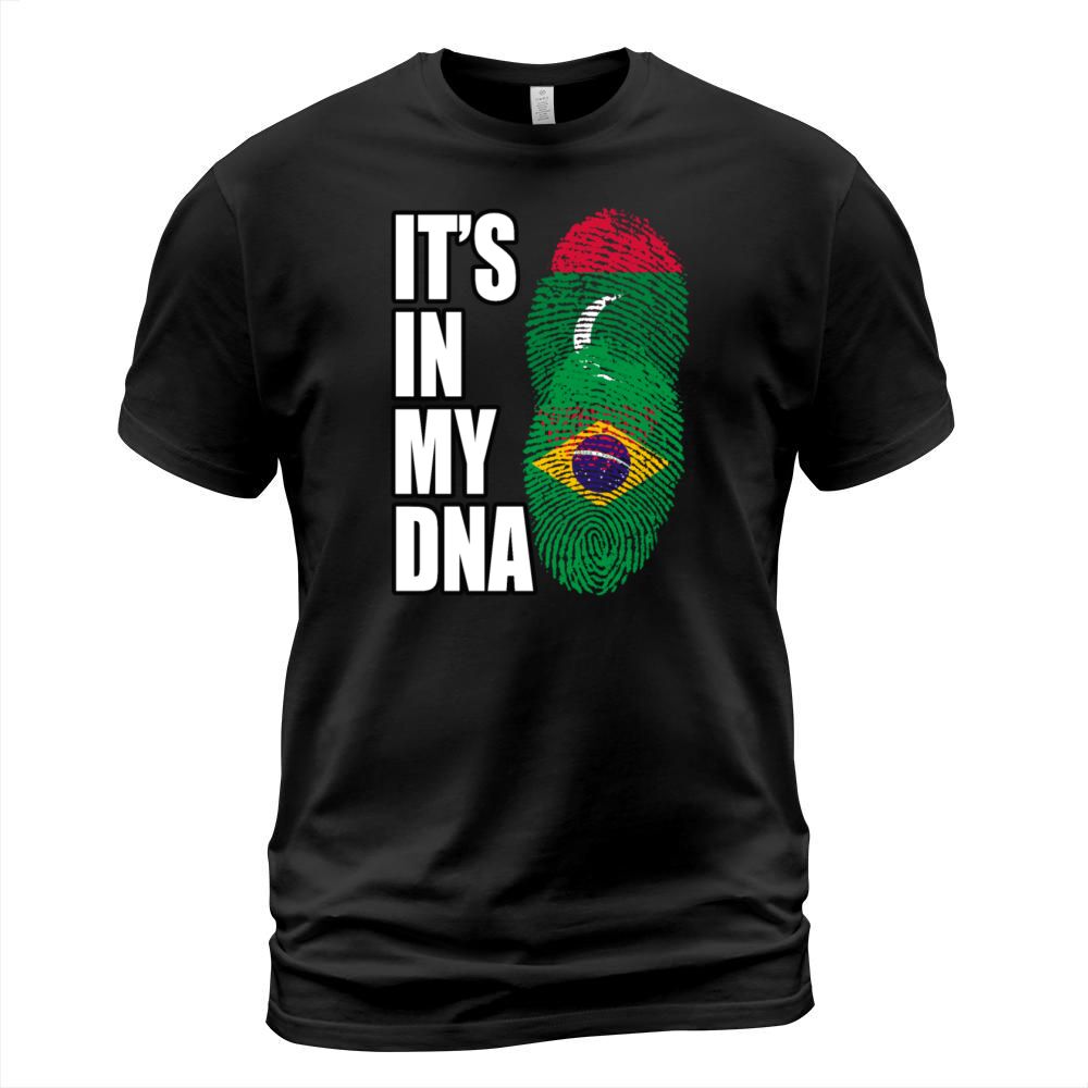 Maldivian And Brazilian Mix Heritage DNA Flag T-Shirt Unisex