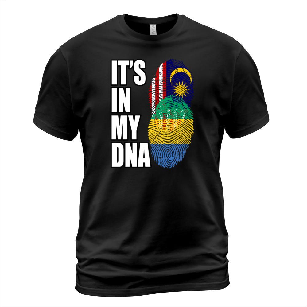 Malaysian And Gabonese Mix Heritage DNA Flag T-Shirt Unisex