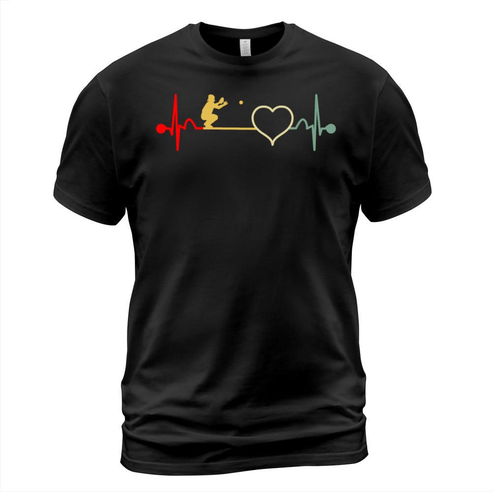 Baseball Catcher Heartbeat Vintage T-Shirt Unisex