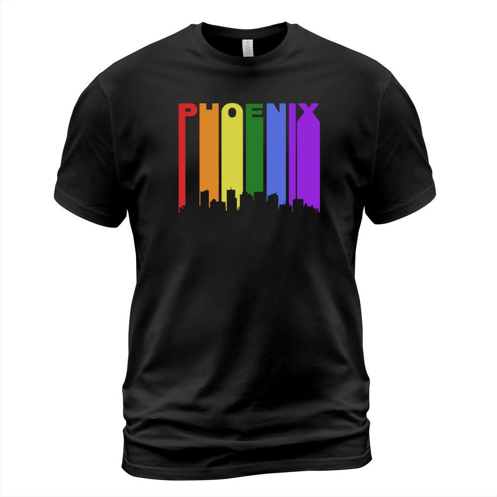 Phoenix Gay Pride Rainbow Cityscape LGBT T-Shirt Unisex