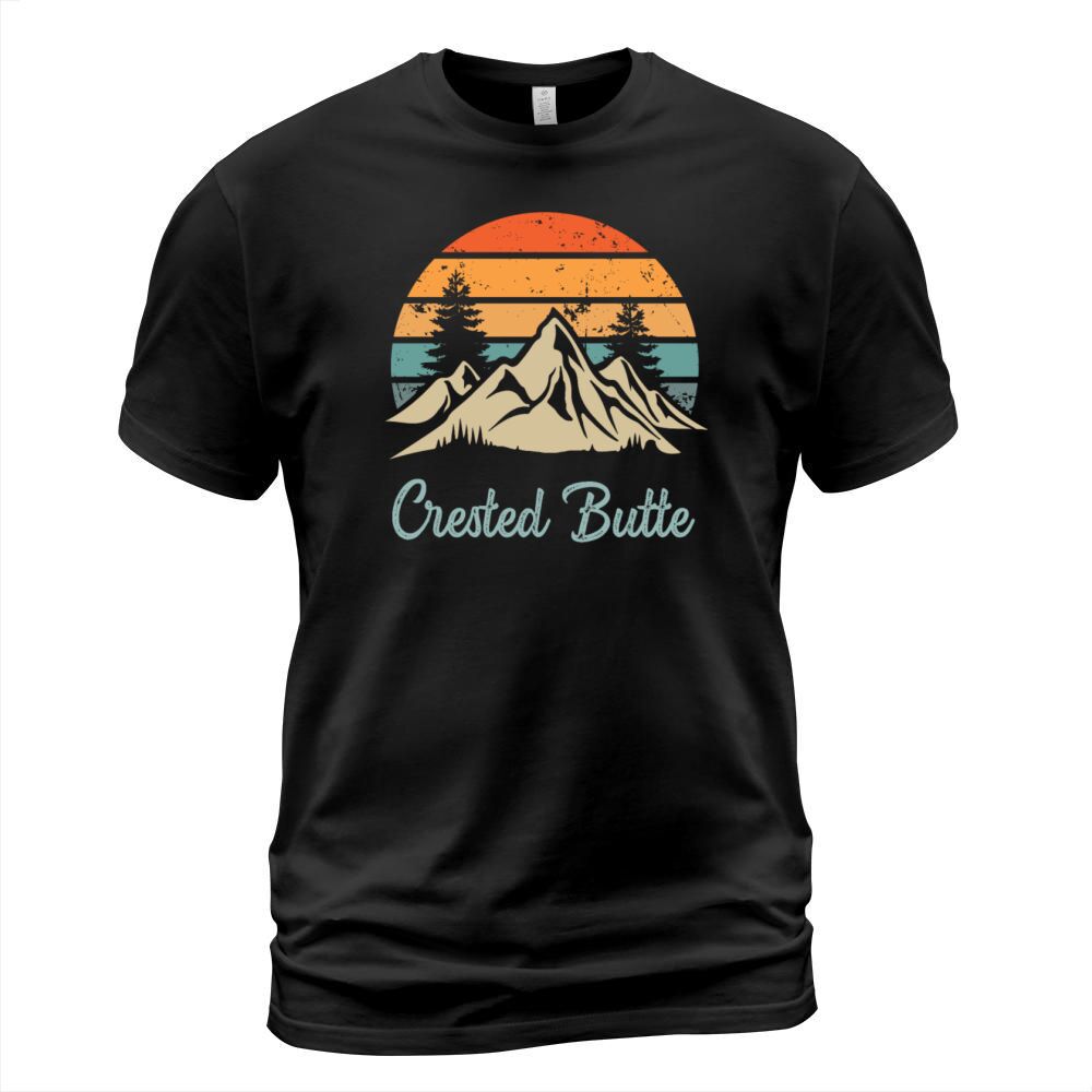 Crested Butte Retro Vintage Mountain Sunset Outdoo T-Shirt Unisex