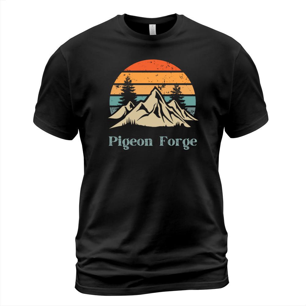 Pigeon Forge Retro Vintage Mountain Sunset Outdoor T-Shirt Unisex