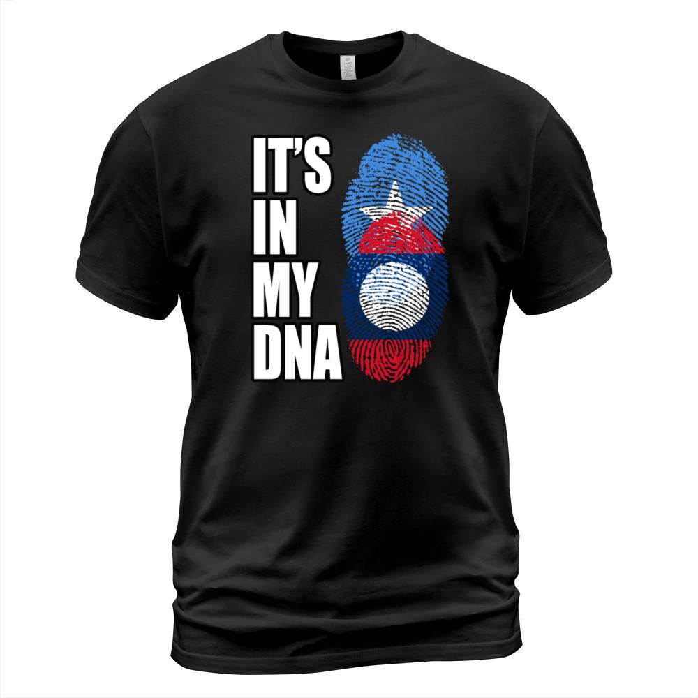 Somali And Laotian Vintage Heritage DNA Flag T-Shirt Unisex