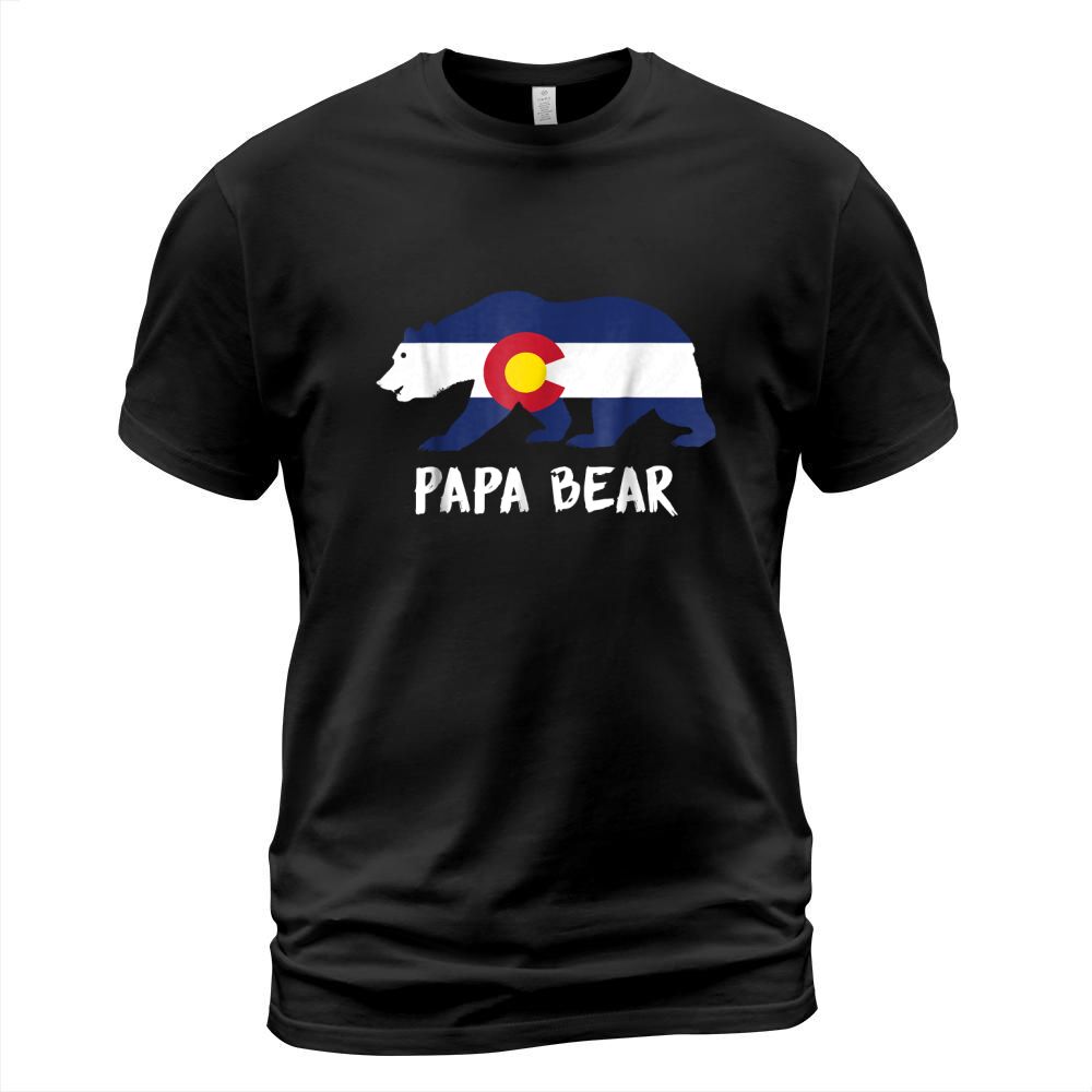 Mens Colorado CO Flag PAPA Bear Fathers Day Gift Mans Dad T-Shirt T-Shirt Unisex