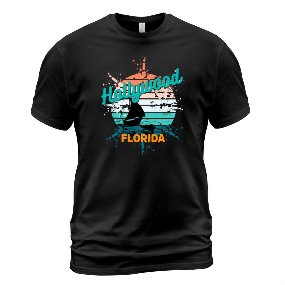 Hollywood Florida Retro Vintage Exploding Sunset T-Shirt Unisex
