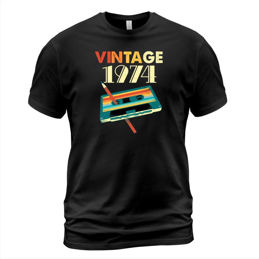 Vintage 1974 Music Cassette 1974 Birthday T-Shirt Unisex