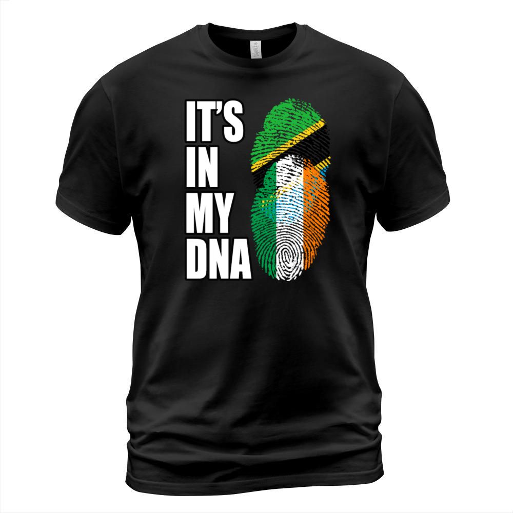 Tanzanian And Irish Vintage Heritage DNA Flag T-Shirt Unisex