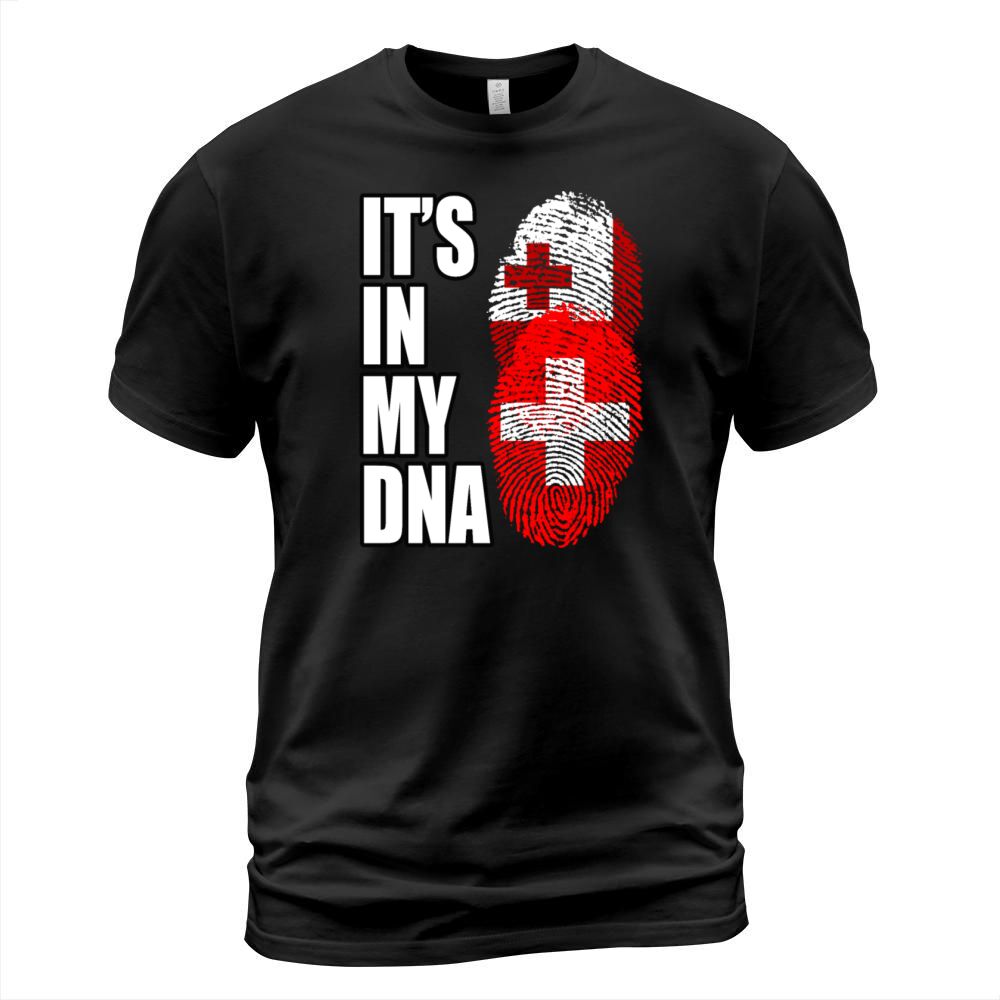 Tongan And Switzerland Mix Heritage DNA Flag T-Shirt Unisex