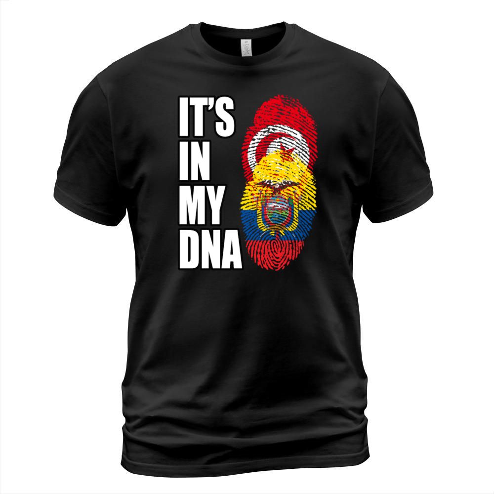 Tunisian And Ecuadorian Mix Heritage DNA Flag T-Shirt Unisex