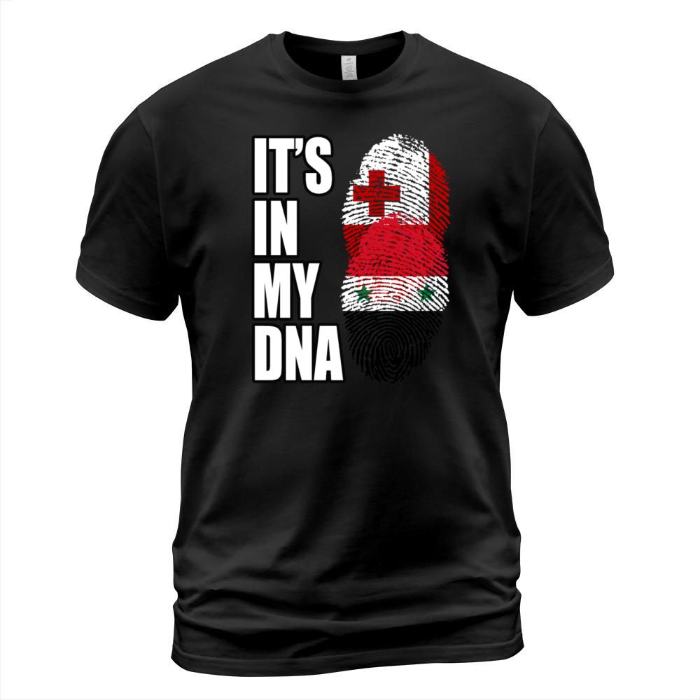 Tongan And Syrian Mix Heritage DNA Flag T-Shirt Unisex