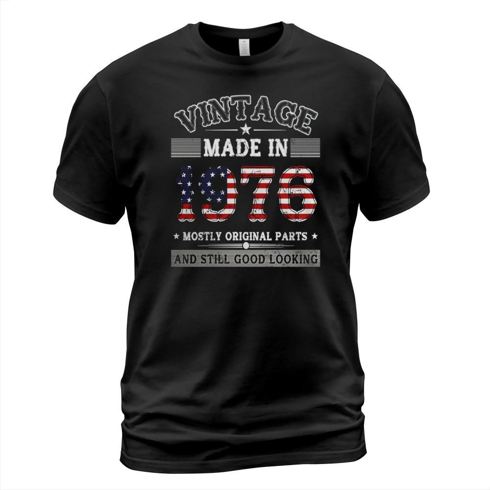 Vintage Made in 1976 Shirt - American Flag Distressed Tee T-Shirt Unisex