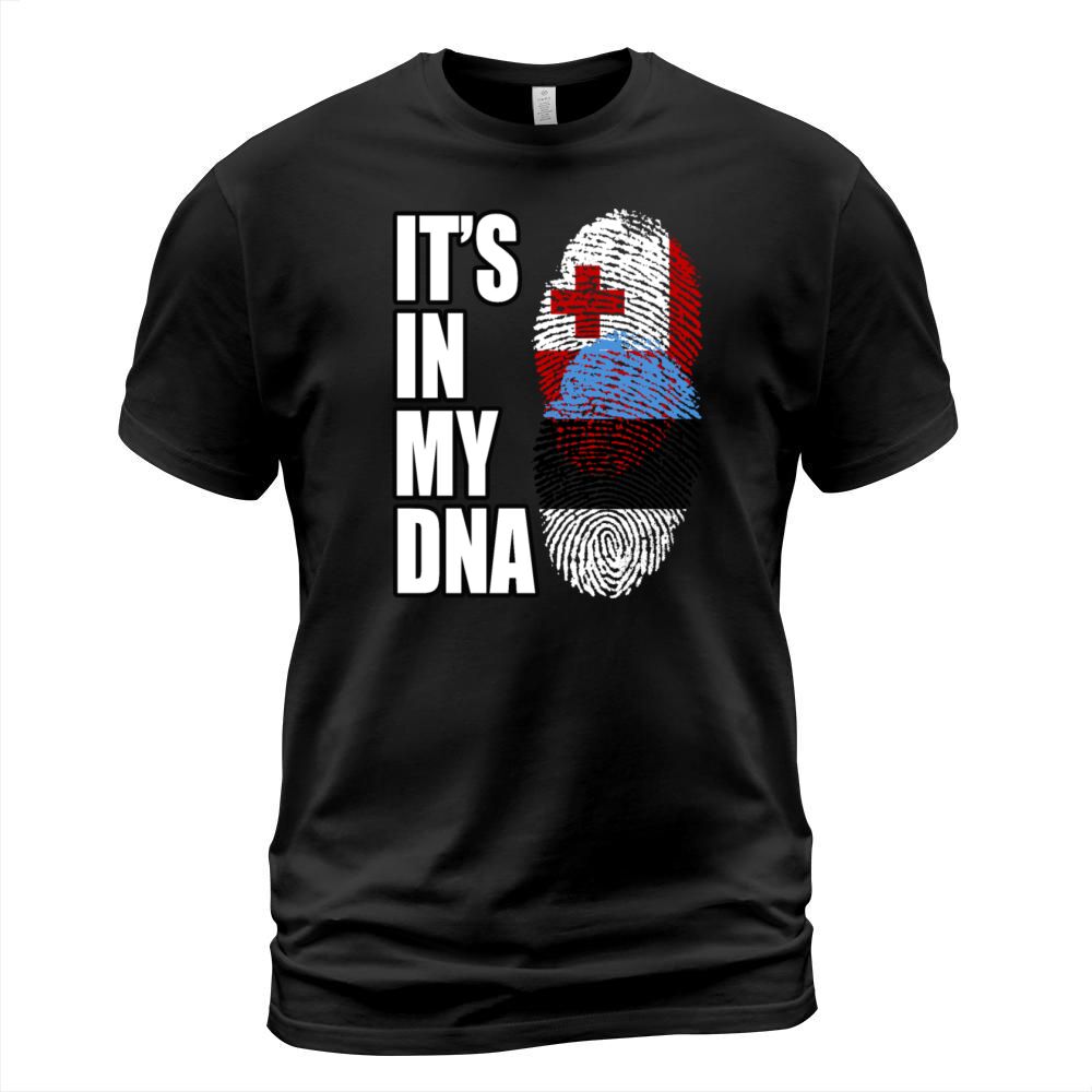Tongan And Estonian Mix Heritage DNA Flag T-Shirt Unisex