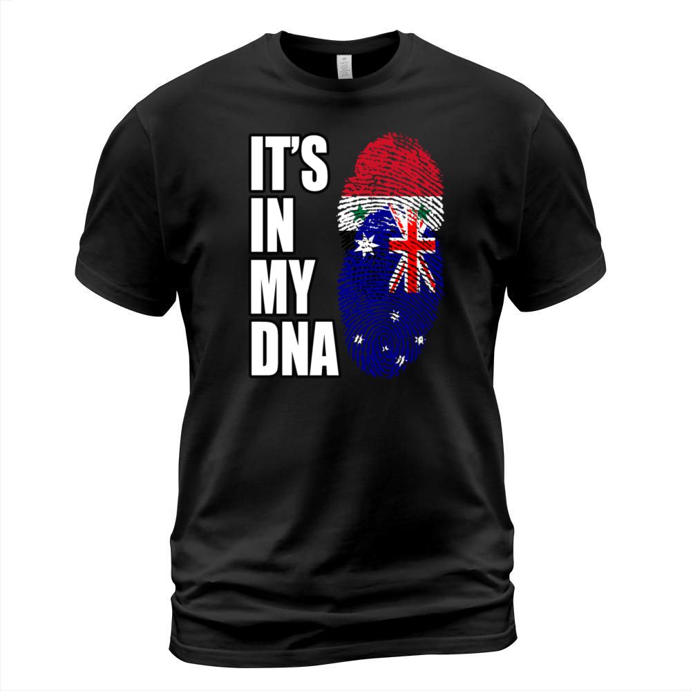 Syrian And Australian Vintage Heritage DNA Flag T-Shirt Unisex