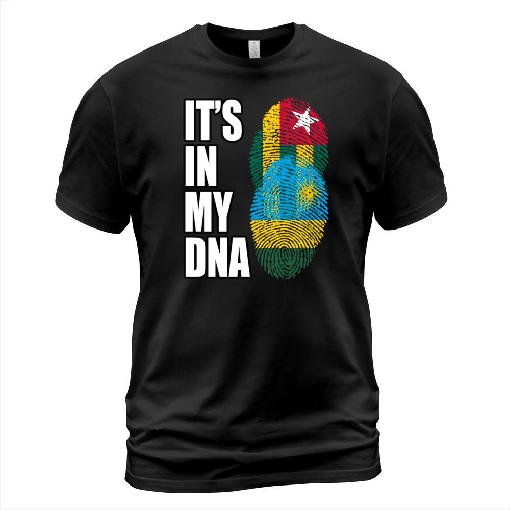 Togolese And Rwandan Mix Heritage DNA Flag T-Shirt Unisex