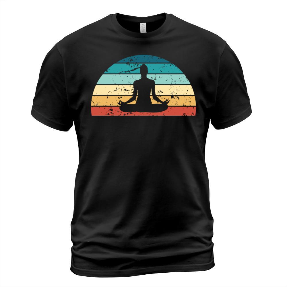 Retro Yoga Sunset Vintage meditation Sunrise T-Shirt Unisex