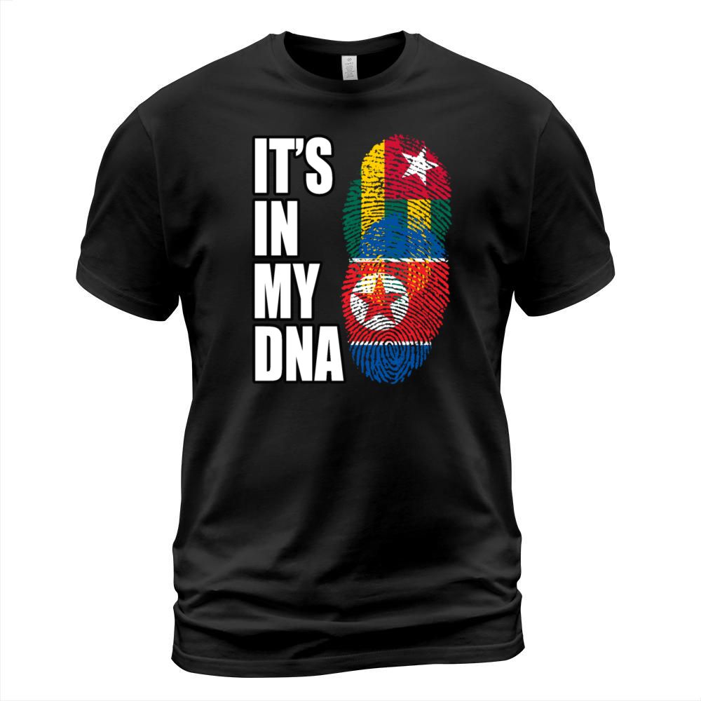 Togolese And North Korean Mix Heritage DNA Flag T-Shirt Unisex
