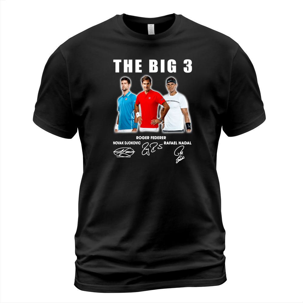 The Big 3 Novak Djokovic Roger Federer Rafael Nadal all Signed shirt T-Shirt Unisex