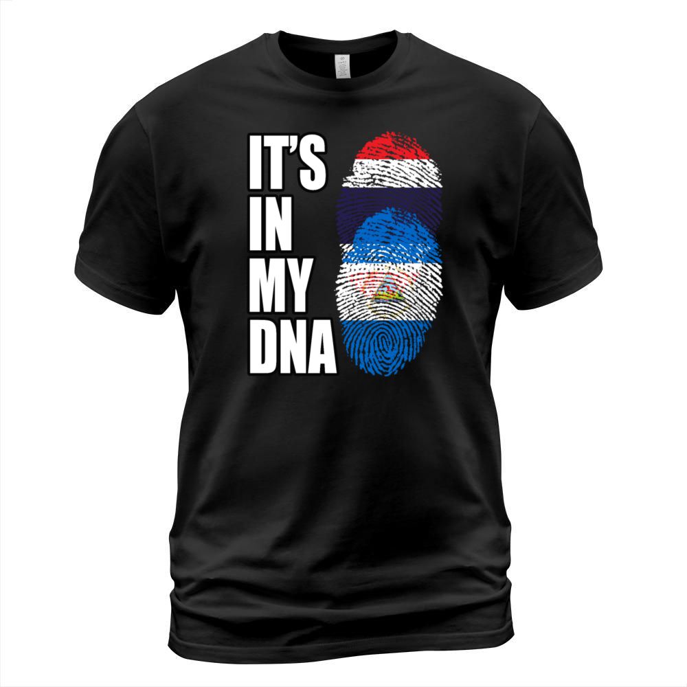 Thai And Nicaraguan Vintage Heritage DNA Flag T-Shirt Unisex