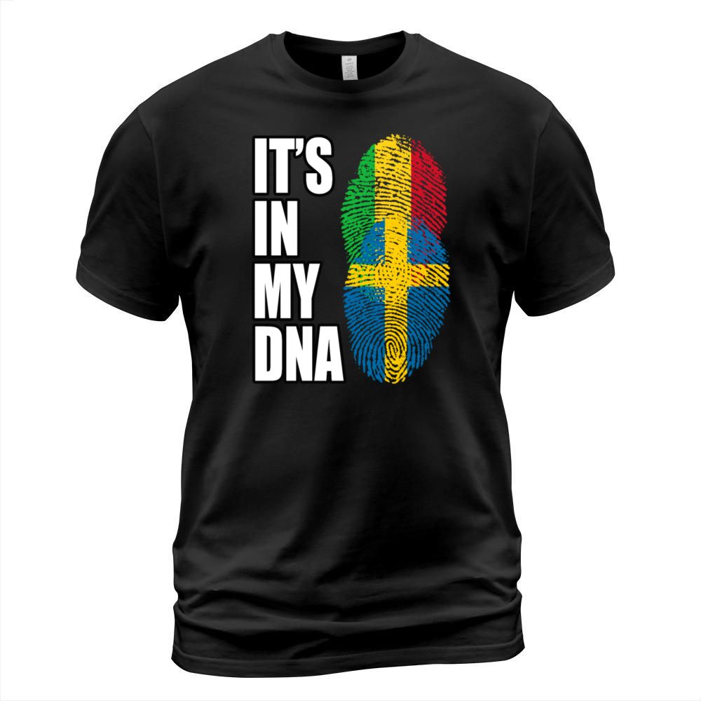 Malian And Swedish Mix Heritage DNA Flag T-Shirt Unisex
