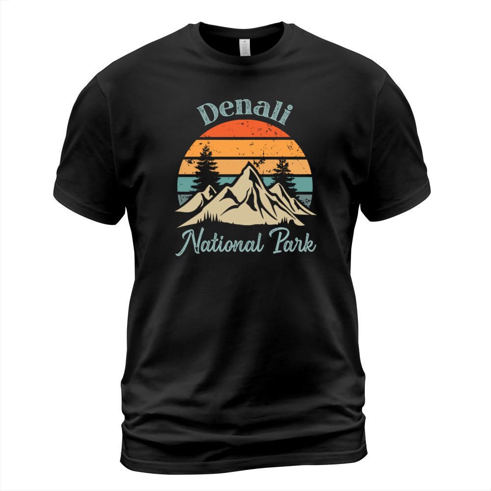 Denali National Park Retro Vintage Mountain Sunset T-Shirt Unisex