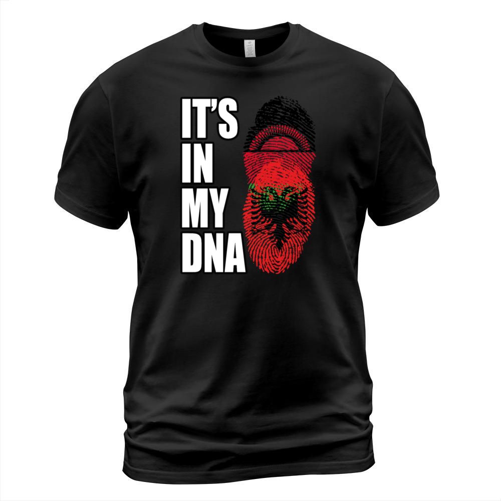 Malawian And Albanian Mix Heritage DNA Flag T-Shirt Unisex