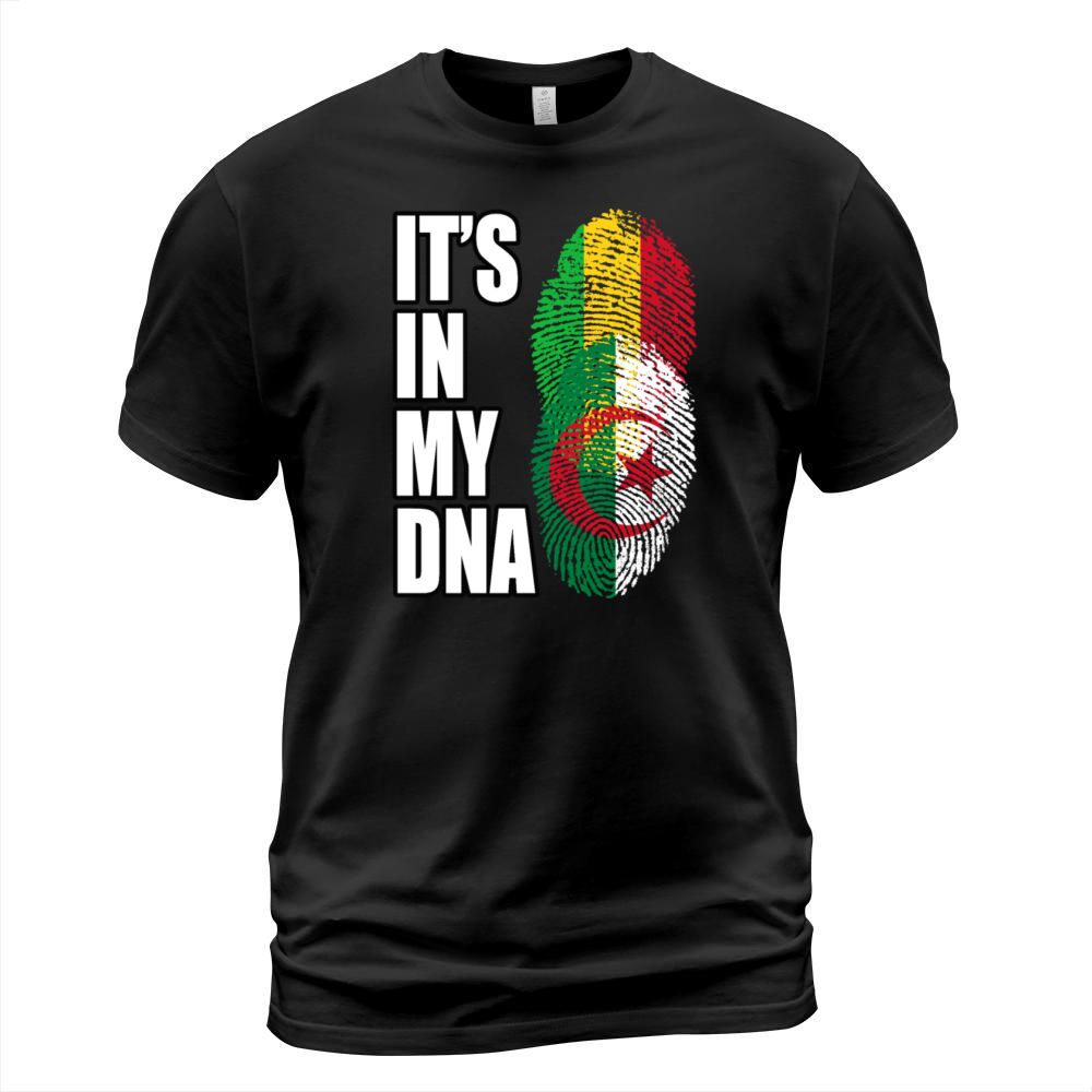 Malian And Algerian Mix Heritage DNA Flag T-Shirt Unisex