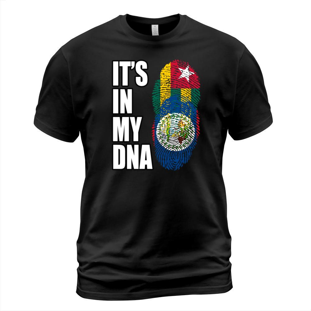 Togolese And Belizean Mix Heritage DNA Flag T-Shirt Unisex