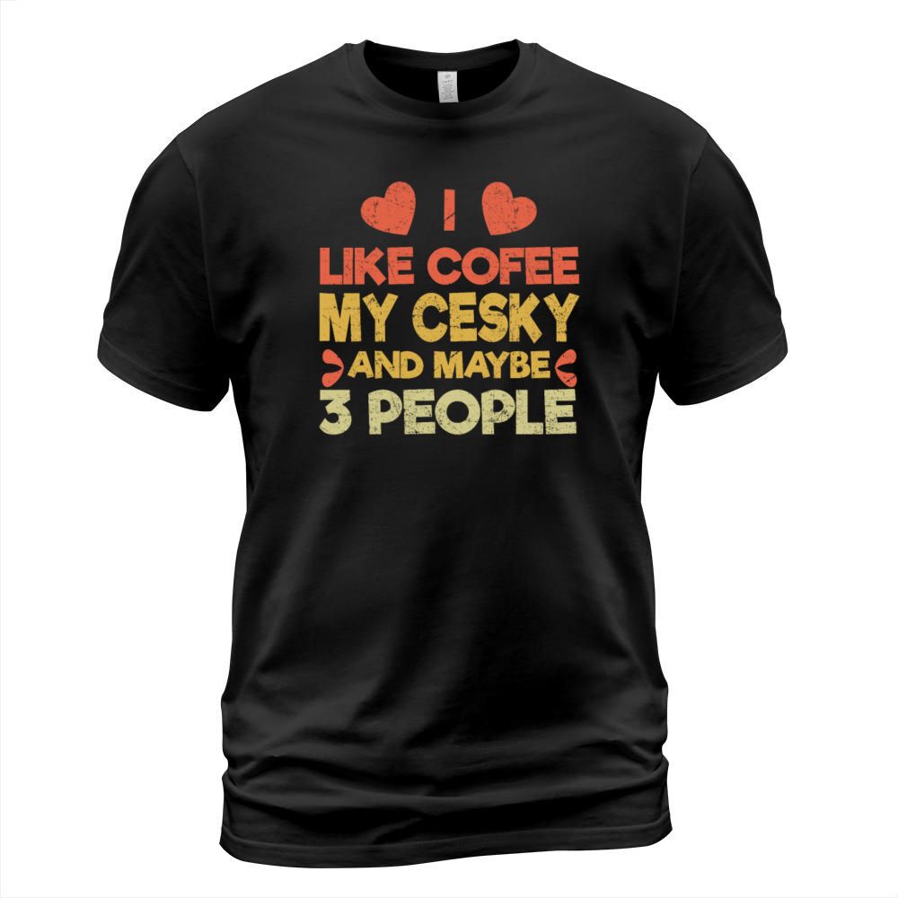 Vintage Pet Dog Like Coffee Love Cesky T-Shirt Unisex