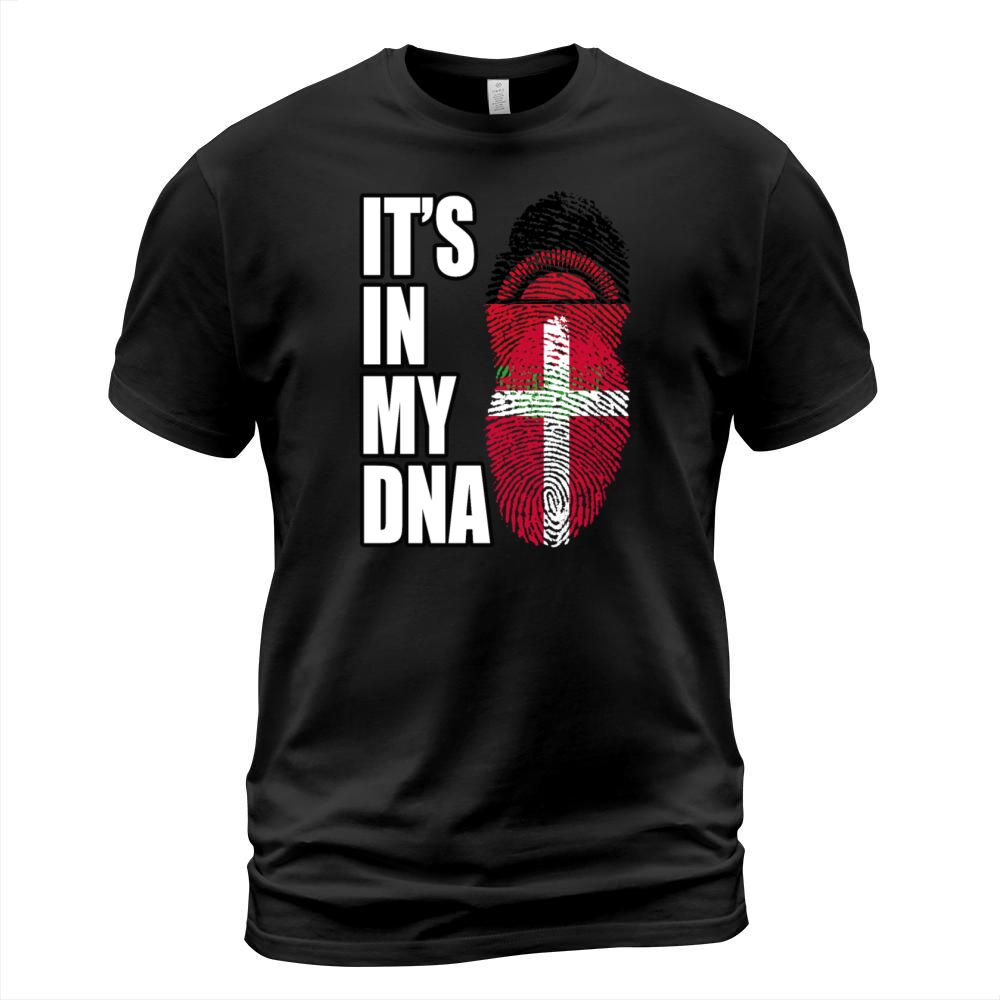 Malawian And Danish Mix Heritage DNA Flag T-Shirt Unisex
