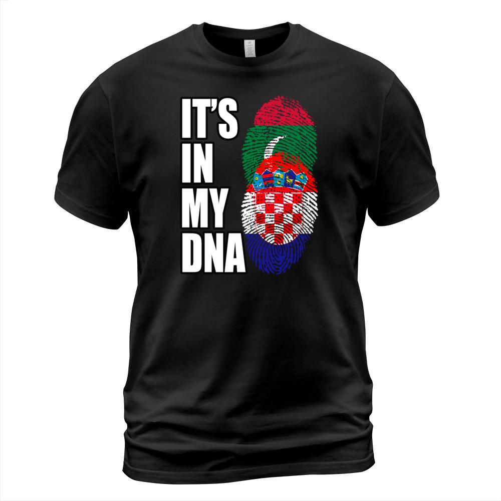 Maldivian And Croatian Mix Heritage DNA Flag T-Shirt Unisex