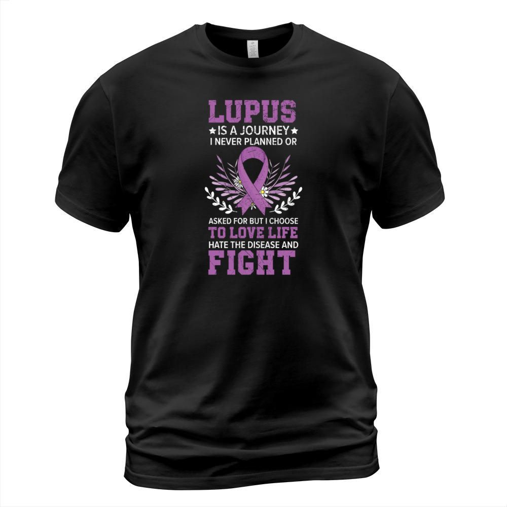 Lupus Awareness Purple Ribbon Autoimmune Disease T-Shirt Unisex