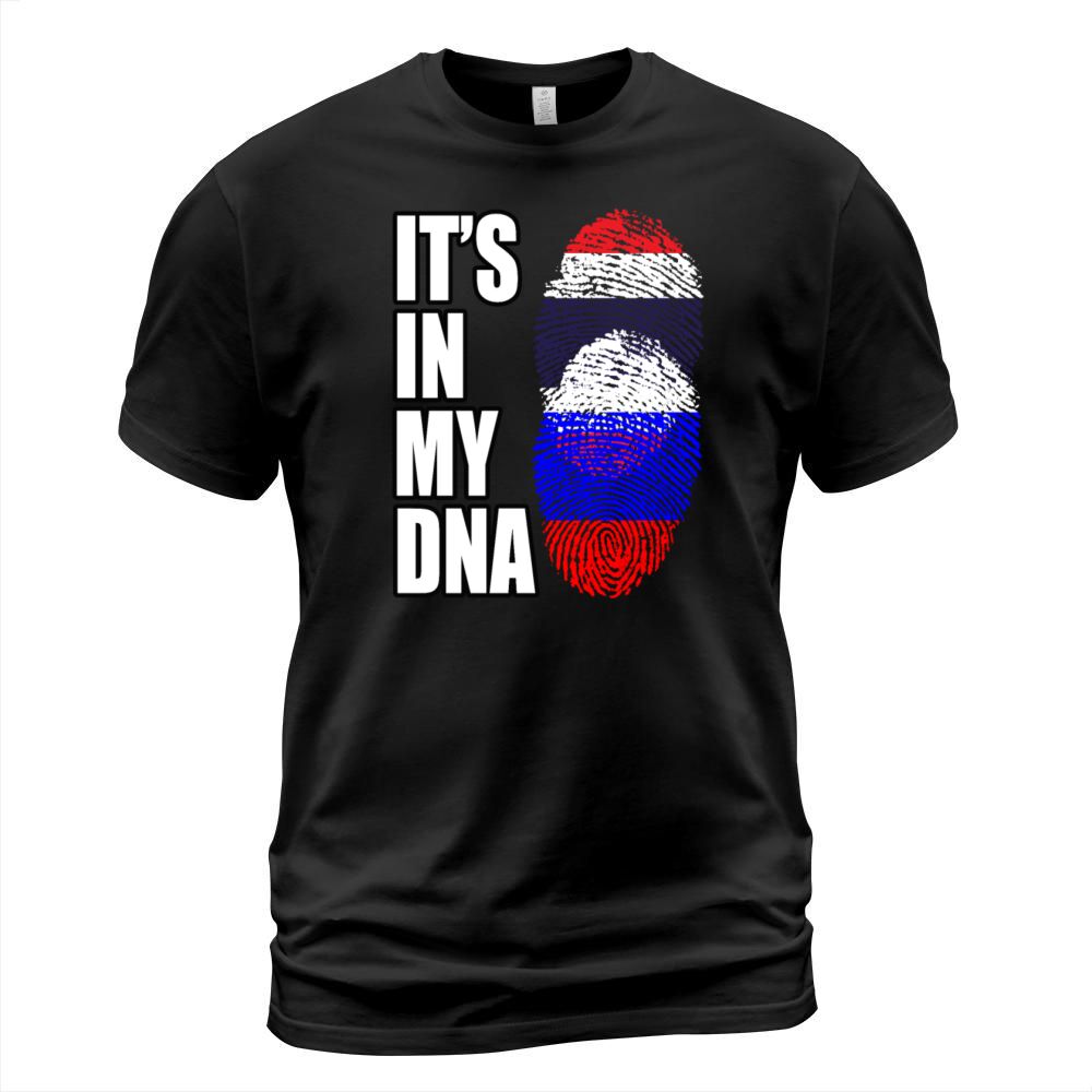 Thai And Russian Vintage Heritage DNA Flag T-Shirt Unisex