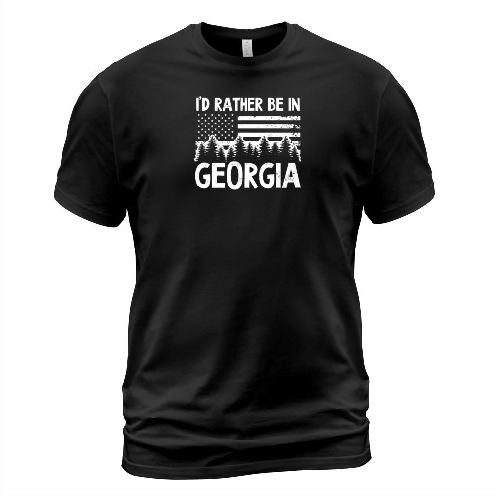 Georgia Peach Id Rather Be In Georgia Flag T-Shirt Unisex