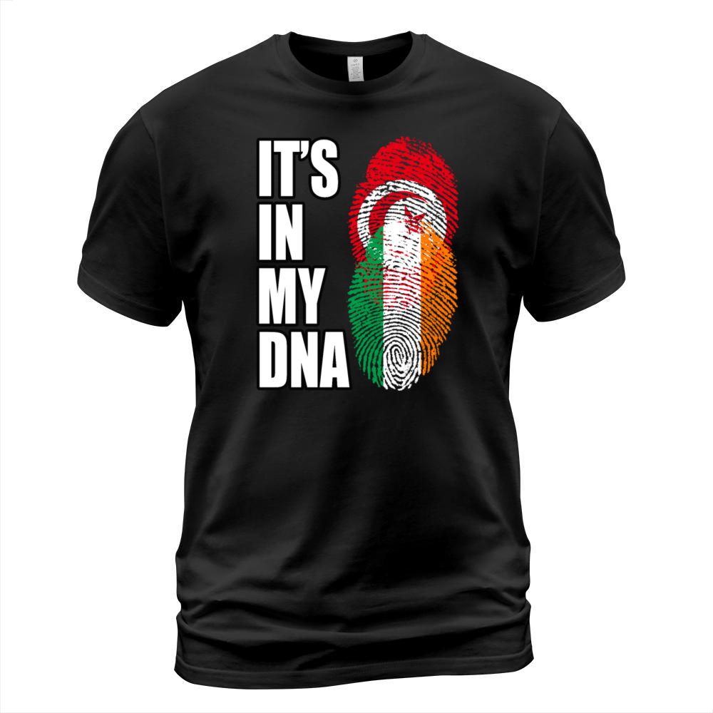 Tunisian And Irish Mix Heritage DNA Flag T-Shirt Unisex