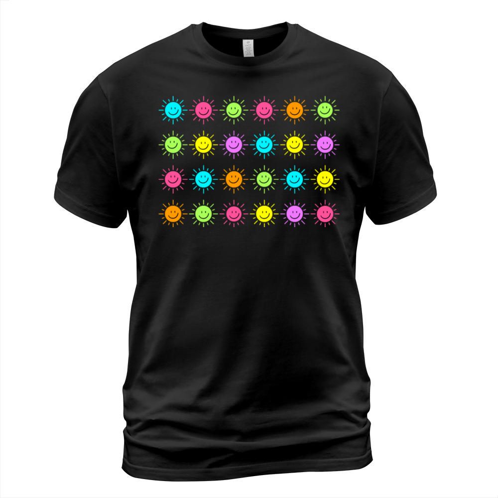 Neon Happy Sun - Multicolor T-Shirt Unisex