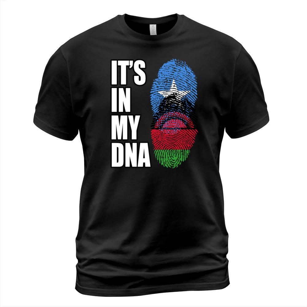 Somali And Malawian Vintage Heritage DNA Flag T-Shirt Unisex