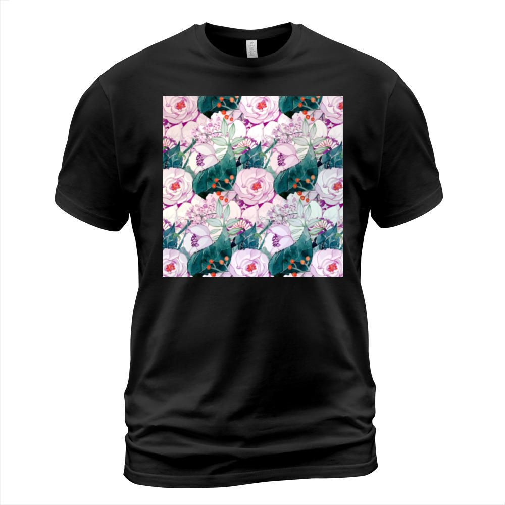 Watercolor beautiful floral seamless pattern T-Shirt Unisex