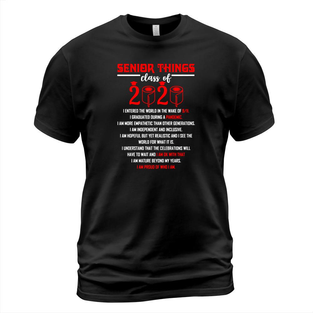 Senior Things Class of 2020 Shirt Quarantined 2020 Graduation Grad vintage T-Shirt T-Shirt Unisex