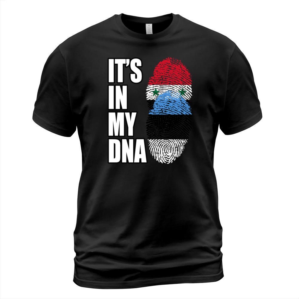 Syrian And Estonian Vintage Heritage DNA Flag T-Shirt Unisex