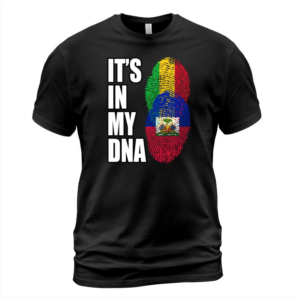 Malian And Haitian Mix Heritage DNA Flag T-Shirt Unisex