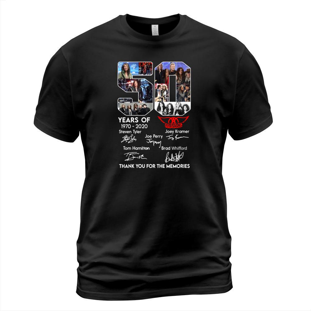 50 years of aerosmith 1970 2020 signatures thank you for the memories T-Shirt Unisex