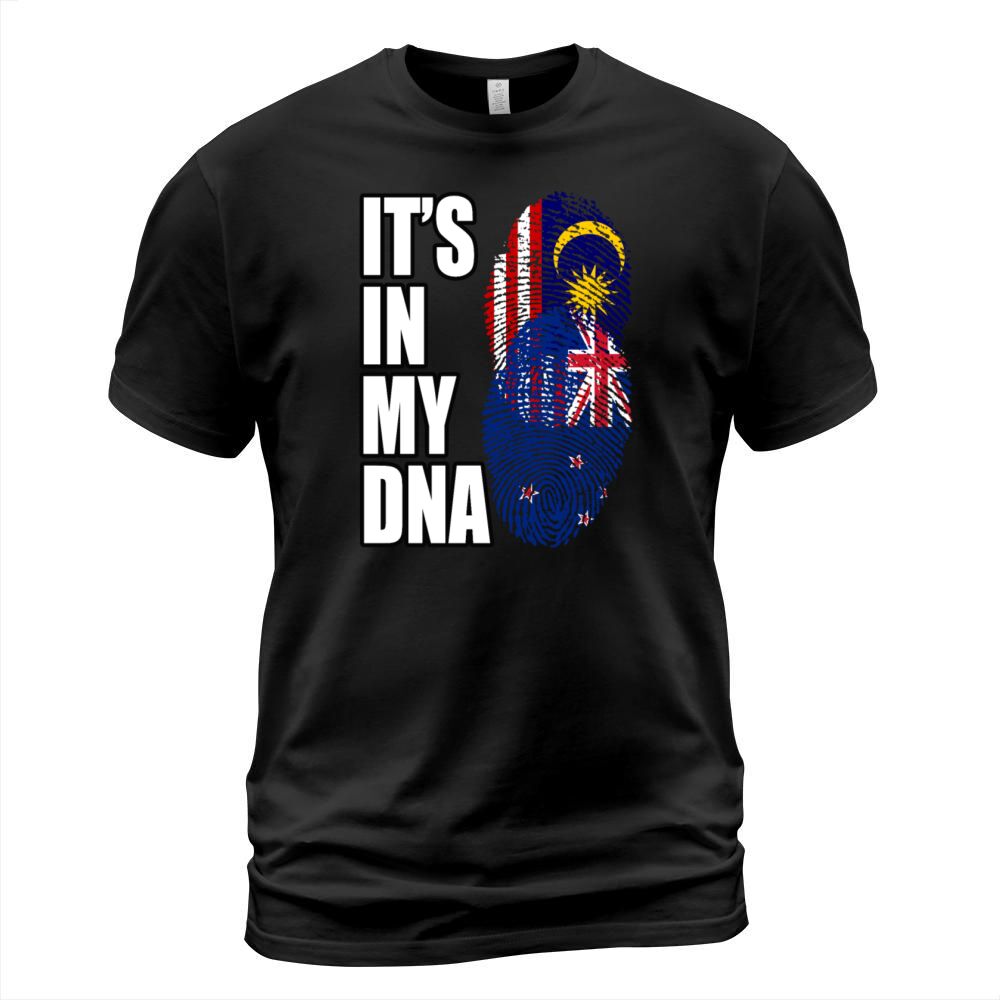 Malaysian And New Zealand Mix Heritage DNA Flag T-Shirt Unisex