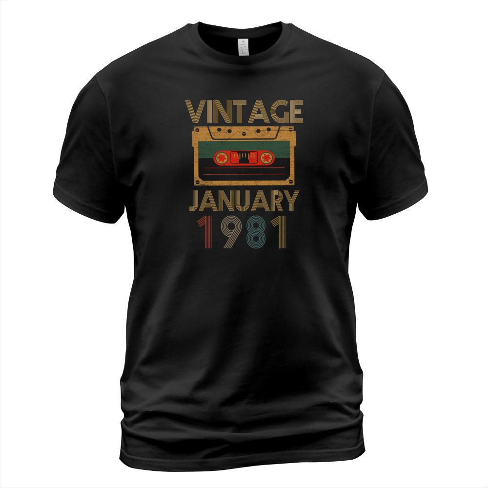 Vintage January 1981 Birthday T-Shirt Unisex