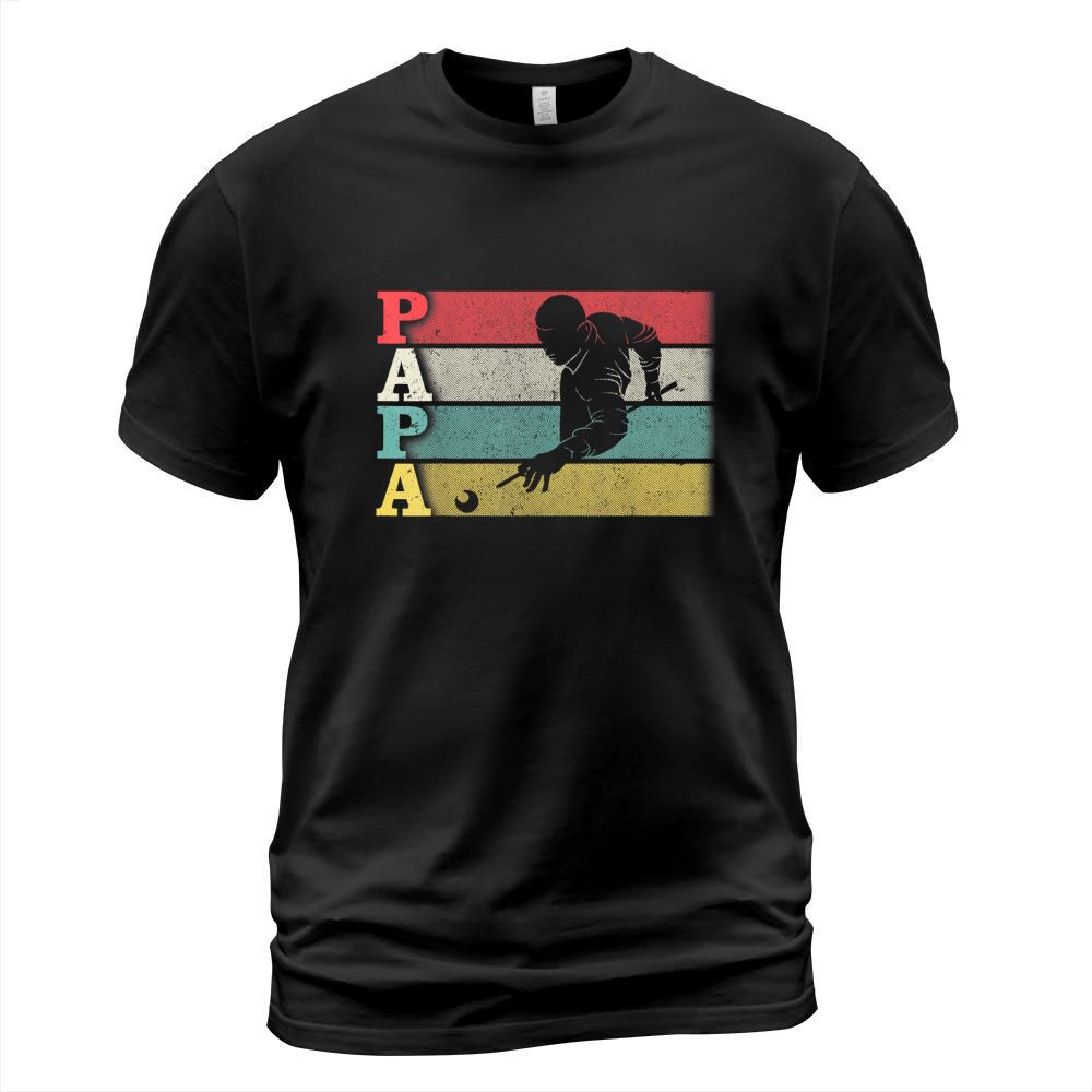 Vintage Retro Billiard Papa Shirt Funny DadFathers Day T-Shirt T-Shirt Unisex