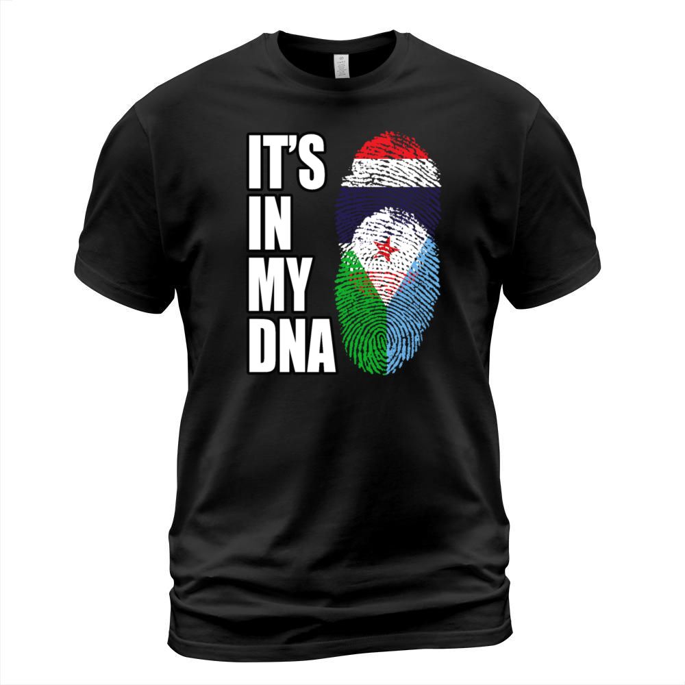 Thai And Djiboutian Vintage Heritage DNA Flag T-Shirt Unisex